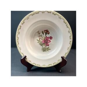 Vintage Queens Recueil des Fleurs Rim China Soup Bowl 8.5" - Made in India